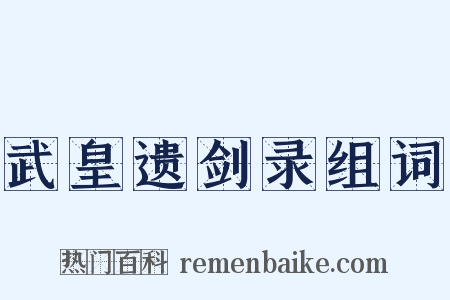 武皇遗剑录组词是什么意思的图片